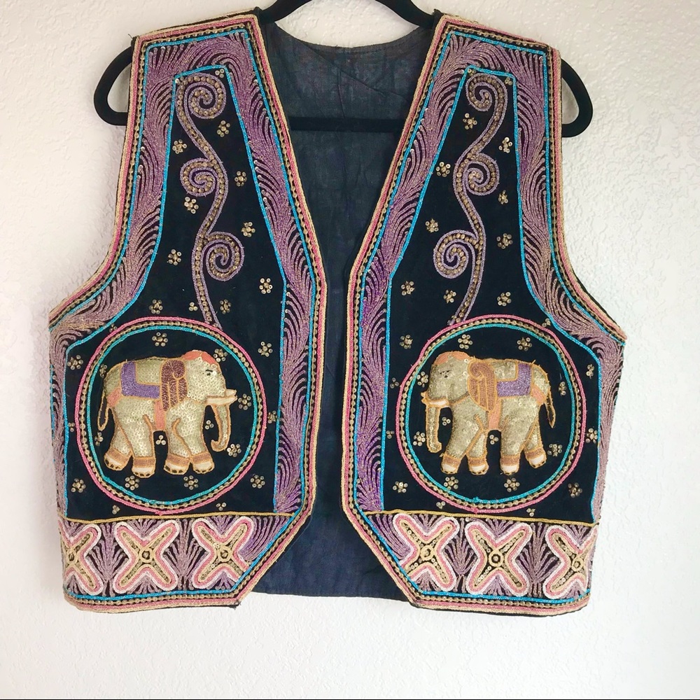 Vintage Sequin Embroidered Vest